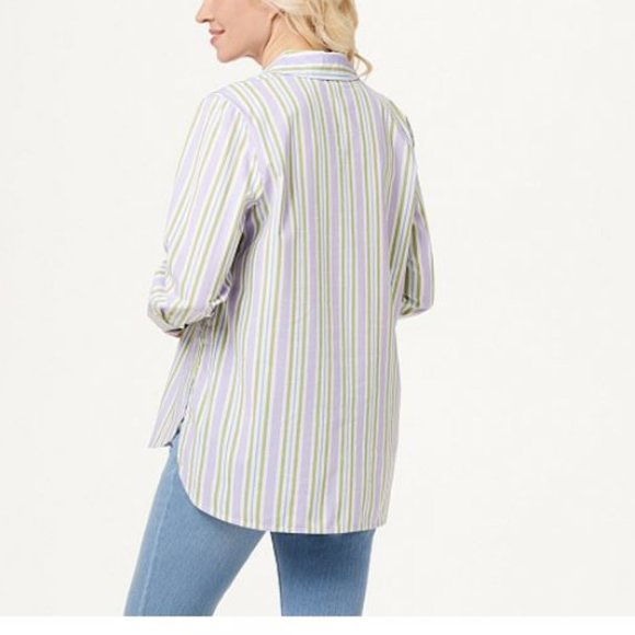 Yarn Dyed Cotton Stripe Poplin Shirt